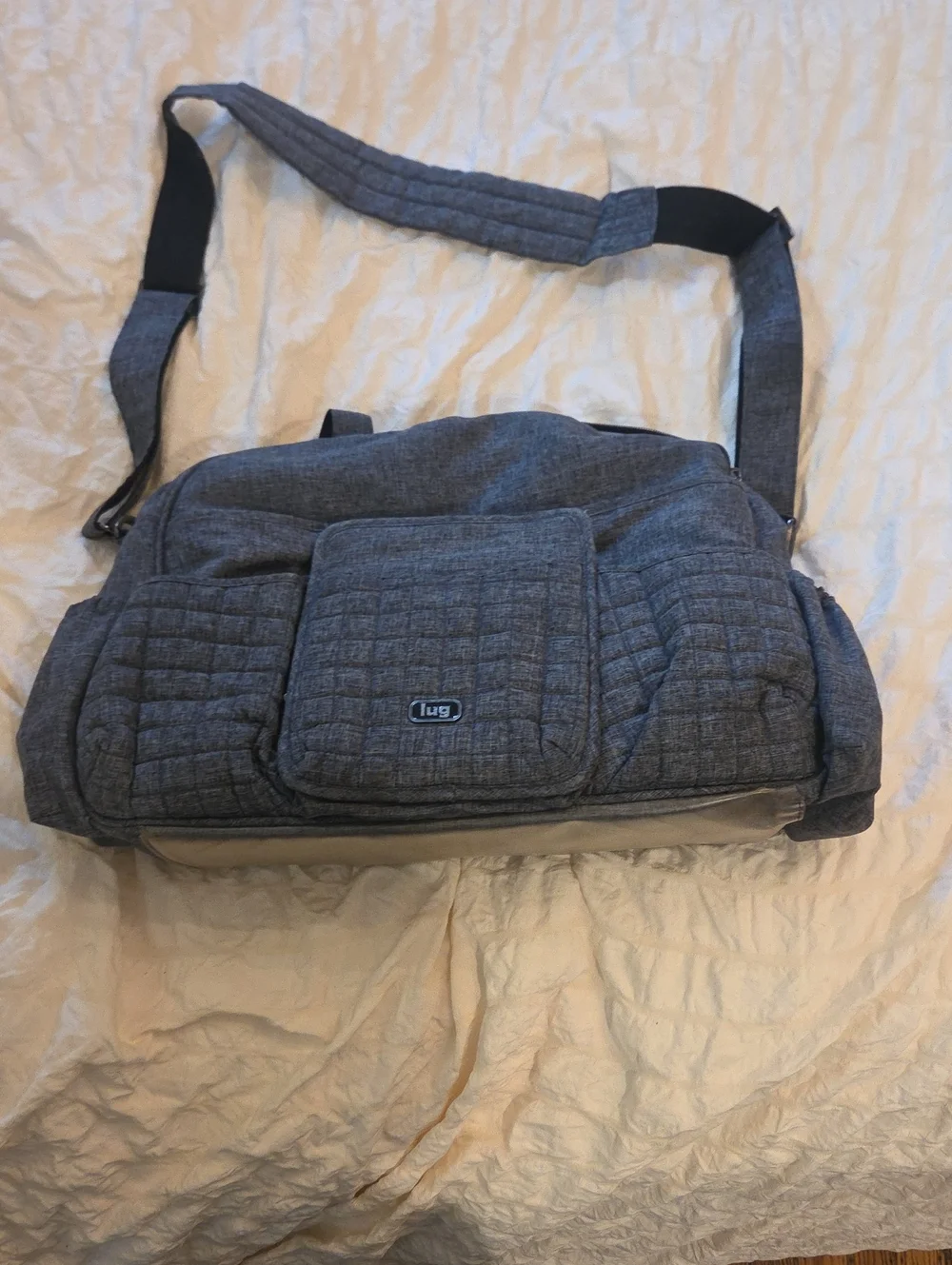 lug Quilted Gray Tuk Tuk Diaper Bag